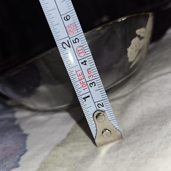 Silver overlay detailed glass candy bowl/trinket dish - Picture 9 of 13